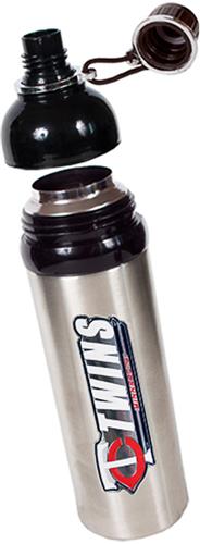 MLB Twins 24oz Stainless Water Bottle w/Black Top