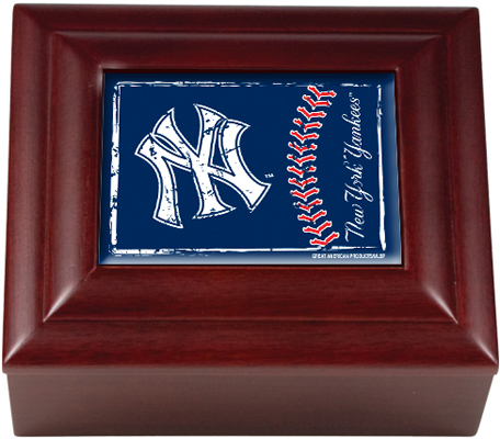 MLB New York Yankees Mahogany Keepsake Box