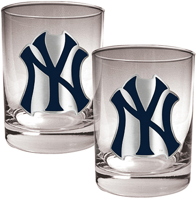 MLB Yankees 2 piece 14oz Rocks Glass Set