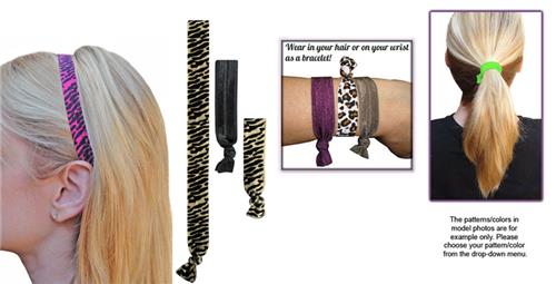 Tiger/Zebra Elastic Headband/Hairtie SET