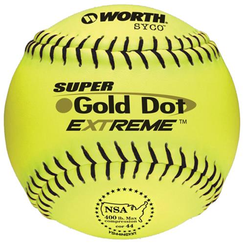 Worth 12" NSA Gold Dot SYCO Slowpitch Softballs