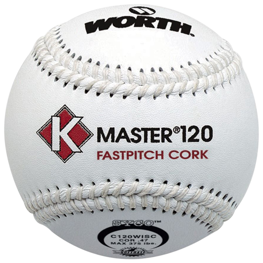 E45300 Worth 12" ISC KMaster White Fastpitch Softballs