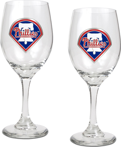 MLB Philadelphia Phillies 2 Piece Wine Glass Set