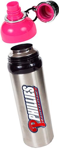 MLB Phillies 24oz Stainless Water Bottle Pink Top