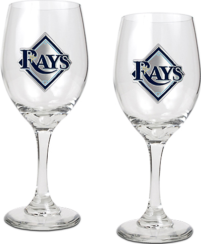 MLB Tampa Bay Rays 2 Piece Wine Glass Set