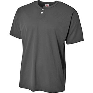 A4 Adult 2-Button Mesh Henley Baseball Jerseys