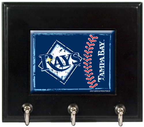 MLB Tampa Bay Rays Wood Keyhook Rack