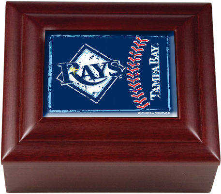 MLB Tampa Bay Rays Mahogany Keepsake Box
