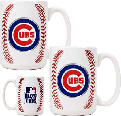 MLB Chicago Cubs Ceramic Gameball Mug Set of 2
