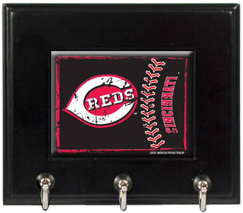MLB Cincinnati Reds Wood Keyhook Rack