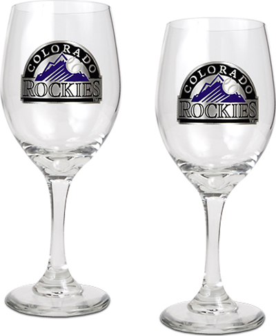 MLB Colorado Rockies 2 Piece Wine Glass Set