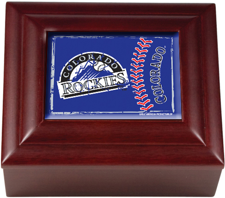 MLB Colorado Rockies Mahogany Keepsake Box