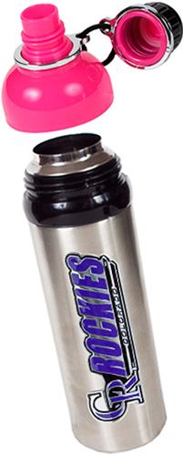 MLB Rockies Stainless Water Bottle w/Pink Top