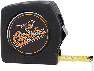 MLB Orioles 25' Tape Measure Crystal Coat Logo