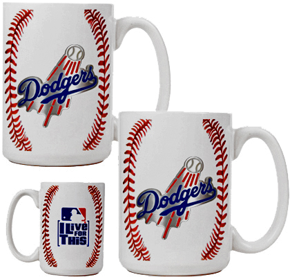 MLB Dodgers Ceramic Gameball Mug Set of 2