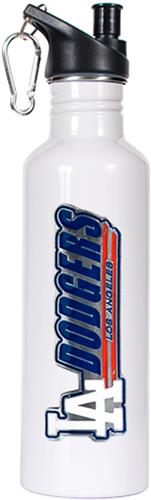 MLB Dodgers White Stainless Water Bottle
