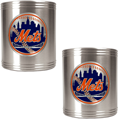 MLB New York Mets Stainless Steel Can Holders