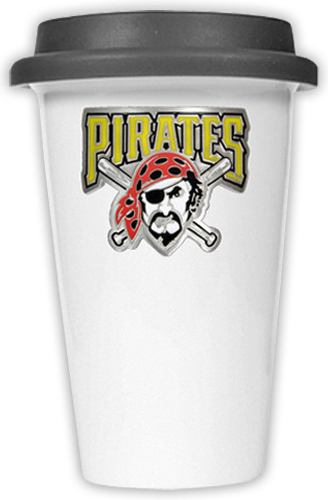 MLB Pirates Double Wall Ceramic Cup w/Black Lid