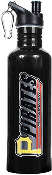MLB Pirates Black Stainless Water Bottle
