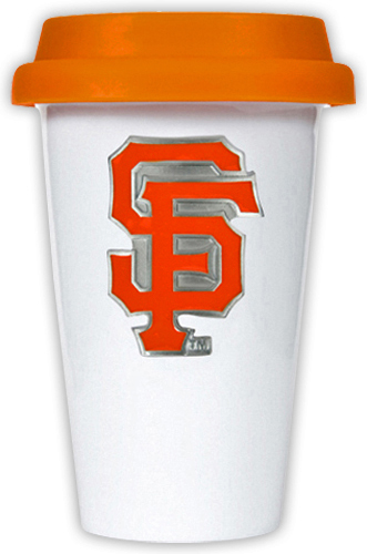 MLB Giants Double Wall Ceramic Cup w/Orange Lid