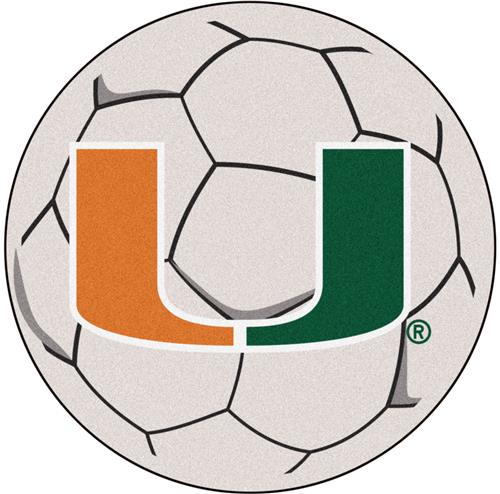 Fan Mats University of Miami Soccer Ball Mat