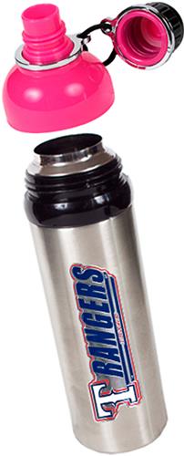 MLB Texas Rangers Water Bottle w/Pink Top