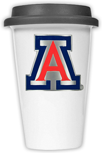 NCAA Arizona Wildcats Ceramic Cup with Black Lid