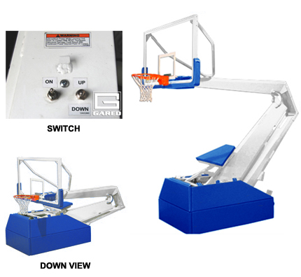 5018 Pro H Hydraulic Portable Basketball Backstop, 8' Boom