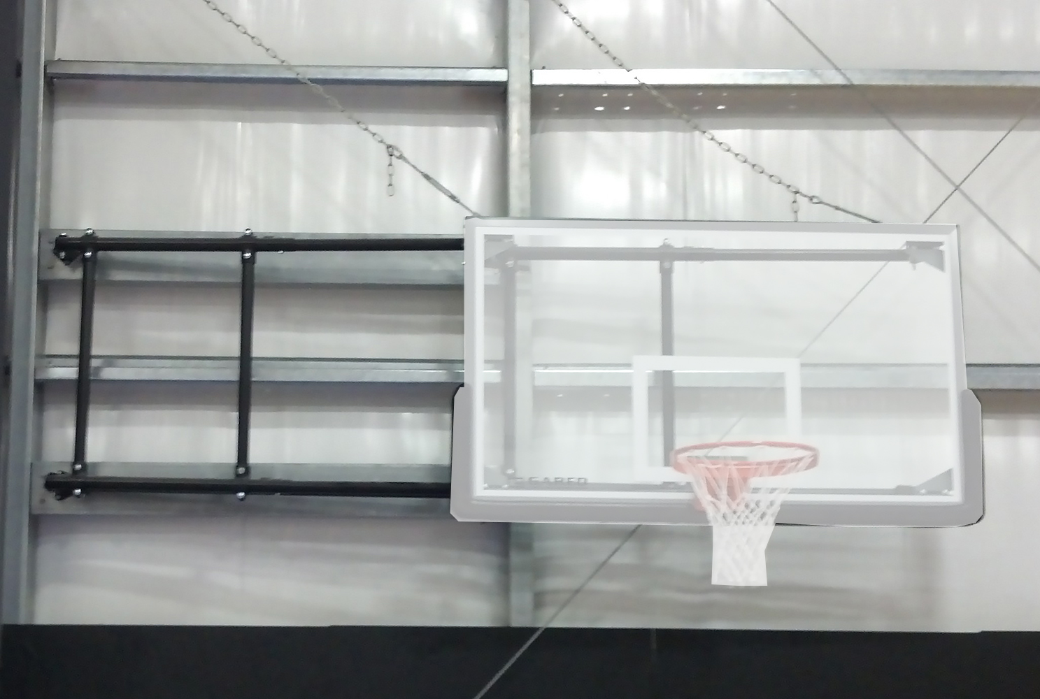 E47057 Gared 4 Point Side Fold Basketball Goal Wall Mount