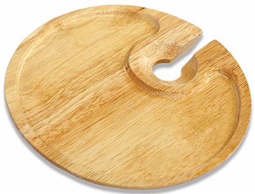 Picnic Plus Carved Rubberwood Appetizer Plate