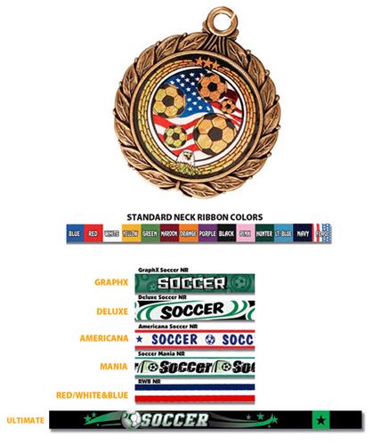Eagle Mylar Soccer Medal & Ribbon #8501. Personalization is available on this item.