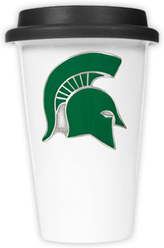 NCAA Michigan State Ceramic Cup w/Black Lid