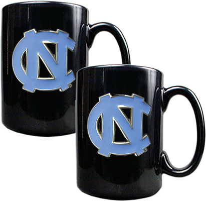 NCAA U of N Carolina Black Ceramic Mug (Set of 2)