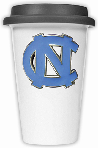 NCAA U of N Carolina Ceramic Cup w/Black Lid
