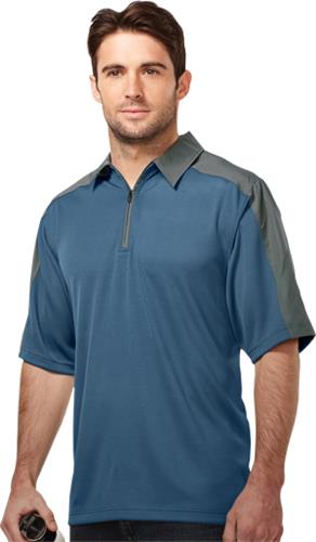 TRI MOUNTAIN Camino Jacquard Knit 1/4 Zip Polo. Printing is available for this item.