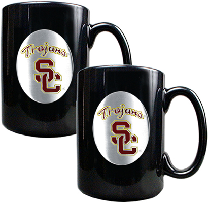 NCAA USC Trojans Black Ceramic Mug (Set of 2)
