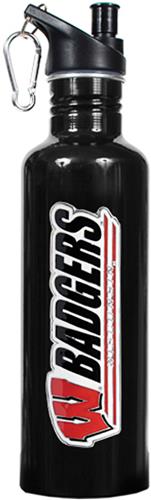 NCAA Wisconsin Badgers Black Water Bottle