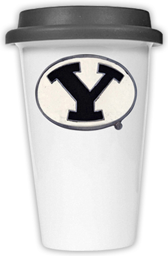 NCAA Brigham Young Cougars Ceramic Cup w/Black Lid