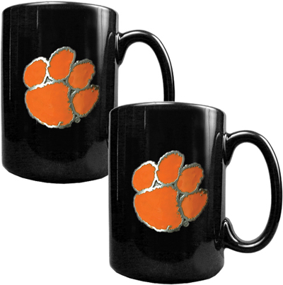 NCAA Clemson Tigers Black Ceramic Mug (Set of 2)