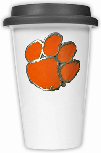 NCAA Clemson Tigers Ceramic Cup w/Black Lid