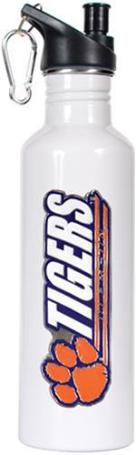 NCAA Clemson Tigers White Water Bottle