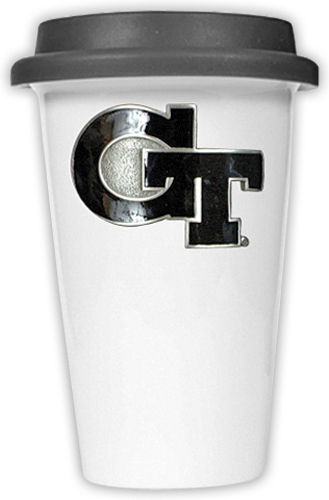 NCAA Georgia Tech Ceramic Cup w/Black Lid