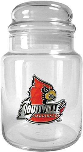 NCAA Louisville Cardinals Glass Candy Jar