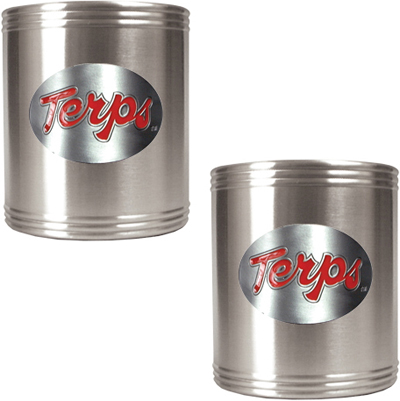 NCAA Maryland Stainless Steel Can Holders