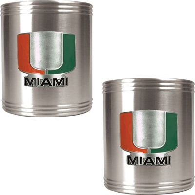 NCAA Miami Hurricanes Stainless Steel Can Holders