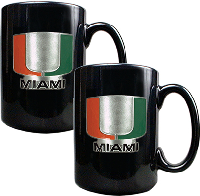 NCAA Miami Hurricanes Ceramic Mug (Set of 2)