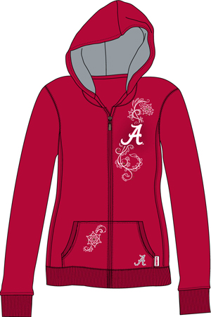 Alabama Univ Womens French Terry Zip Hoody. Free shipping.  Some exclusions apply.