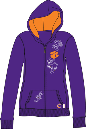Clemson Tigers Womens French Terry Zip Hoody. Free shipping.  Some exclusions apply.