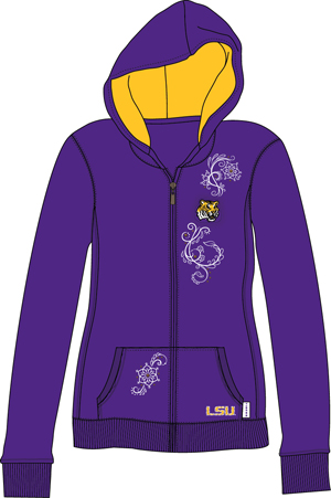 LSU Tigers Womens French Terry Zip Hoody. Free shipping.  Some exclusions apply.