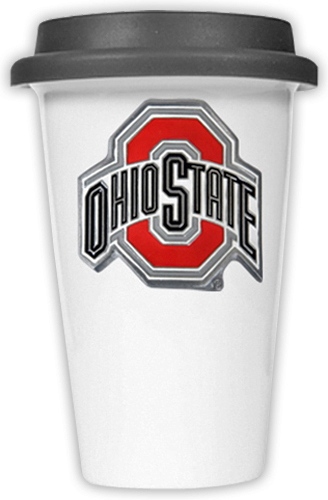 NCAA Ohio State Buckeyes Ceramic Cup w/Black Lid